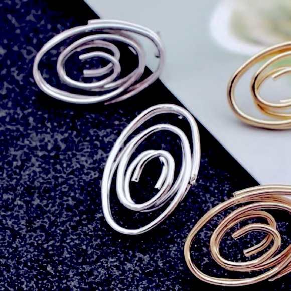 ❣️$25/3❣️ Sterling Silver Plated Finger Print Stud Earrings - Picture 4 of 7